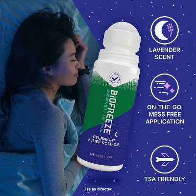 Biofreeze Overnight Joint and Muscle Pain Relief Roll-On - 2.5oz