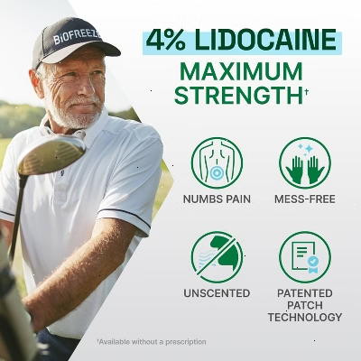 Biofreeze Joint and Muscle Pain Relievers Professional Roll-On 3 fl oz + Lidocaine Ultraflex Patches - 4ct